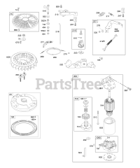 Briggs & Stratton 4045A7-0100-E1 - Briggs & Stratton Vertical Engine Controls, Electric Starter, Flywheel, Governor Spring