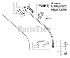 Weed Eater XT 200 - Weed Eater String Trimmer, Type 1 Handle, Chassis &amp; Bar Assembly Type 1