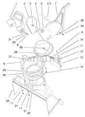 Toro 38419 (CCR 2450) - Toro Snow Thrower (SN: 200000001 - 200012436) (2000) Chute Assembly