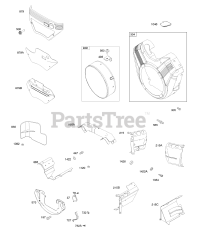 Briggs & Stratton 385447-0199-G1 - Briggs & Stratton Horizontal Engine Blower Hsngs, Air Guides, Back Plate, Debris Screen