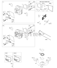 Briggs & Stratton 4035A7-0409-E1 - Briggs & Stratton Vertical Engine Cylinder Head, Gasket Set - Valve, Intake Manifold, Valves