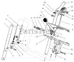 Lawn-Boy 28230 (522 R) - Lawn-Boy 22" Snow Thrower (SN: 007900001 - 007999999) (1997) HANDLE ASSEMBLY RIGHT SIDE