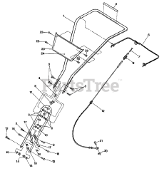 Troy-Bilt 12061 - Troy-Bilt Tuffy Rear-Tine Tiller (SN: 120610100101 & Above) HANDLE BARS &amp; CLUTCH CABLE