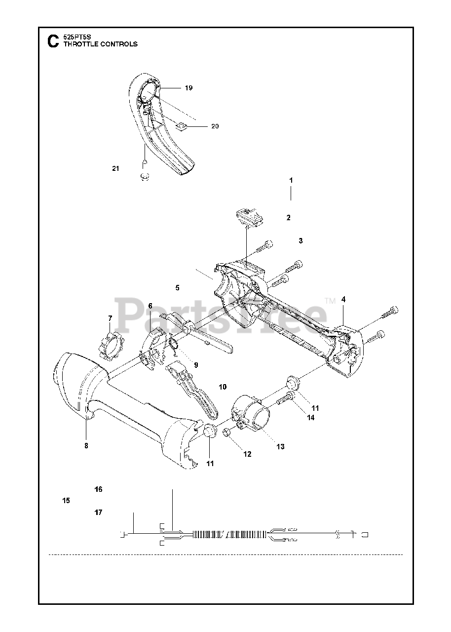Husqvarna 525 PT5S Husqvarna Pole Saw THROTTLE CONTROLS Parts Lookup