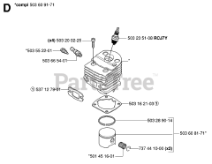 Husqvarna 55 RANCHER - Husqvarna Chainsaw (SN: 20060600001 - 20070500000) CYLINDER PISTON