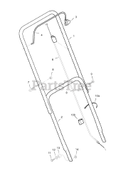 Murray 201013X51A (7800256) - Murray 20" Walk-Behind Mower (2008) Handle Assembly