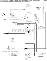 Snapper Pro S 125XT (5901630) - Snapper Pro S125XT Series 52" Zero-Turn Mower, 25hp Briggs & Stratton Electrical Schematic - Cranking Circuit B&amp;S 44T977, 49T877 S/N: 2017954955 &amp; Below