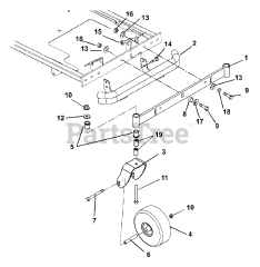 Ariens 915079 (2044) - Ariens Zoom 44" Zero-Turn Mower, 20hp Kohler (SN: 020000 - 024999) Front Axle, Tires And Bumper