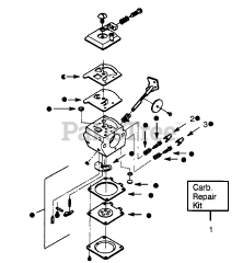 Poulan Pro PP 115 - Poulan Pro String Trimmer CARBURETORS WT-299A &amp; WT-380 BREAKDOWN