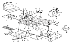 MTD 133I600F000 - MTD Lawn Tractor (1993) Seat Assembly/Battery/Fuel Tank/Frame