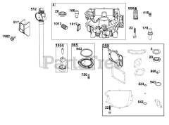 Briggs & Stratton 44X977-0014-G1 - Briggs & Stratton Vertical Engine Crankcase Cover/Sump Group