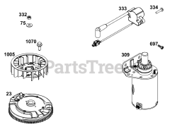 Briggs & Stratton 44Y977-0002-H5 - Briggs & Stratton Vertical Engine Flywheel, Ignition, and Starter Group