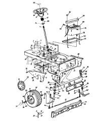 Huskee 14AJ849P131 - Huskee Garden Tractor (1998) (Tractor Supply) Wheels, Front/Axle, Front/Battery/Steering Assembly/Lower Frame