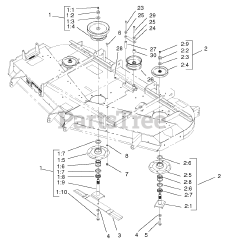 Toro 74232 (Z 257) - Toro 72" Z Master Zero-Turn Mower, Side-Discharge Deck (SN: 230000001 - 230006000) (2003) Spindle and Pulley Assembly