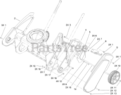 Toro 38272 (180) - Toro 18" Power Clear Snow Thrower (SN: 310000001 - 310002466) (2010) Main Frame and Wheel Assembly