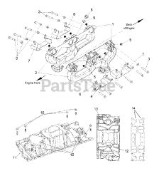 Briggs & Stratton 076161-02 - Briggs & Stratton 60kW Liquid Cooled Home Standby Generator Engine Service Parts - 5.7L - Manifold (312594)