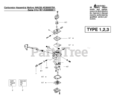 Weed Eater PL 500 - Weed Eater String Trimmer, Type 2 Carburetor Assembly (WT226) P/N 530069754, (Zama C1U-W70) P/N 530069971