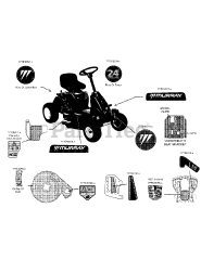 Murray 13B326JC758 - Murray Lawn Tractor (2014) Label Map