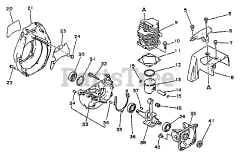 Echo PE-2201 A - Echo Edger Engine, Crankcase, Fan Housing, Cover