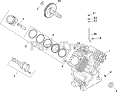 Kohler CH18-62501 - Kohler Command PRO Twin Engine, Basic Version, 18hp, 13.4kW Crankcase Group 2-24-87