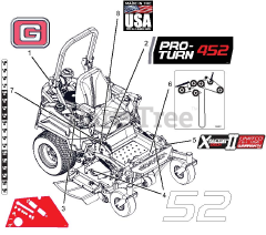 Gravely 992289 (Pro-Turn 452) - Gravely Pro-Turn 52" Zero-Turn Mower, Yamaha EFI, CARB (SN: 070000 & Above)