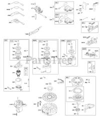 Briggs & Stratton 123K02-0447-E1 - Briggs & Stratton Vertical Engine Alternator, Electric Starter, Electrical, Flywheel, Flywheel Brake, Ignition, Rewind Starter