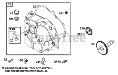 Briggs & Stratton 195432-1002-05 - Briggs & Stratton Horizontal Engine Crankcase Cvr, Cam