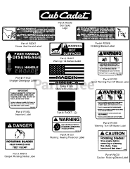 Cub Cadet 59A30045 (59A30045150) - Cub Cadet Power Assist Twin Bagger att Decals
