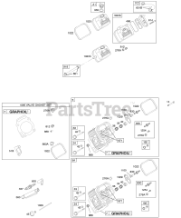 Briggs & Stratton 380447-0079-E2 - Briggs & Stratton Horizontal Engine Cylinder Head, Valves, Gasket Set - Valve