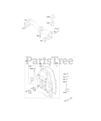 Briggs & Stratton 354445-0424-E1 - Briggs & Stratton Horizontal Engine Crankcase Cover, Intake Manifold