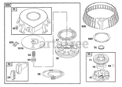 Briggs & Stratton 176432-0113-01 - Briggs & Stratton Horizontal Engine Rewind Assy