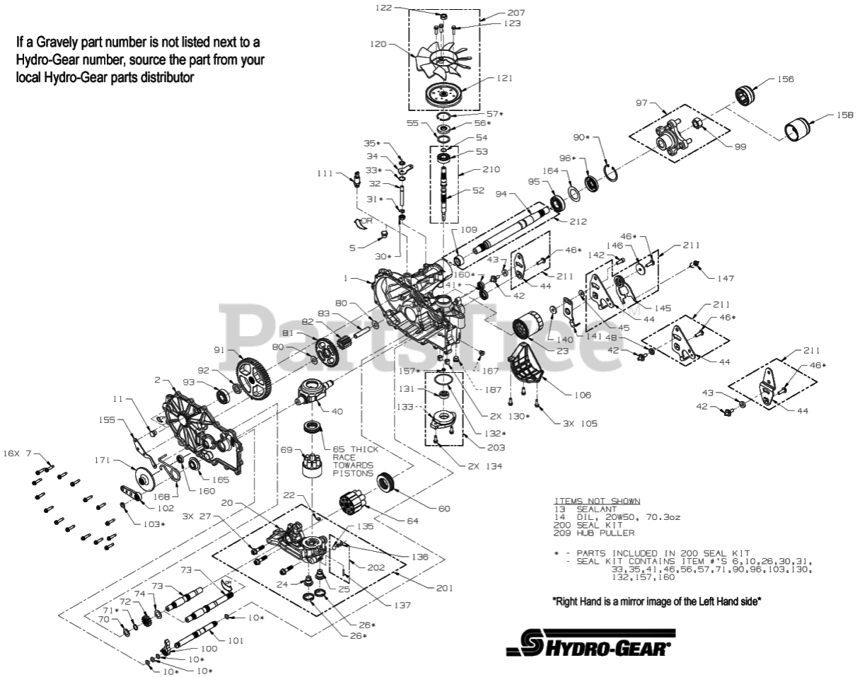 Gravely 915164 (ZT XL 54) - Gravely 54