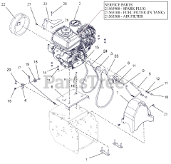 Ariens 921056 - Ariens 28" Power Brush, Kohler CH255 (SN: 000101 & Above)