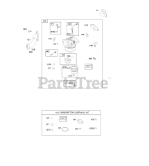 Briggs & Stratton 94302-0100-E1 - Briggs & Stratton Horizontal Engine Carburetor, Carbutetor Overhaul Kit