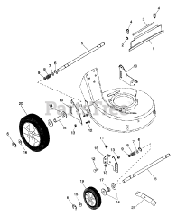 Ariens 911058 (AP 210) - Ariens 21" Push Walk-Behind Mower, 4hp Tecumseh (SN: 000101 & Above) Wheels And Adjusters