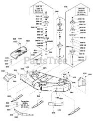 Massey Ferguson 2622 (2690971-02) - Massey Ferguson 44" Lawn Tractor, 22hp 44" Mower Deck - Housing, Arbors &amp; Blades