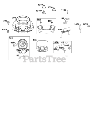 Briggs & Stratton 44U877-0003-B5 - Briggs & Stratton Vertical Engine Blower Housing and Air Cleaner Group
