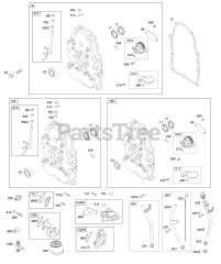 Briggs & Stratton 305447-3075-G1 - Briggs & Stratton Horizontal Engine Crankcase Cover, Lubrication, Oil Filter Adapter,