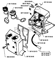 Husqvarna 33 - Husqvarna Chainsaw (1986-12) Tank Assembly