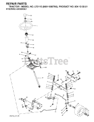 Jonsered LT 2115 (960110007-00) - Jonsered Lawn Tractor (2005-01) STEERING