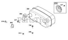 Briggs & Stratton 386447-0411-B1 - Briggs & Stratton Horizontal Engine Exhaust Group
