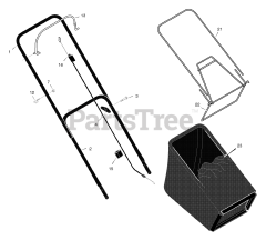 Scotts 204210x31D - Scotts 20" Walk-Behind Mower (2004) Handle &amp; Bag Assembly