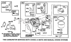 Briggs & Stratton 28C707-0029-01 - Briggs & Stratton Vertical Engine Carburetor Assy