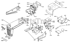 Toro 1-0465 - Toro Lawn Tractor, 12hp (1973) Parts List For 8.000 Sheet Metal And Covers (plate 8.2)