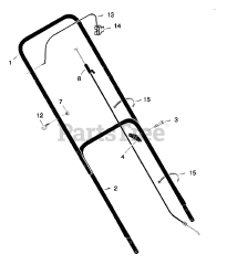 Scotts 20506x8C - Scotts 20" Walk-Behind Mower (1998) Handle Assembly