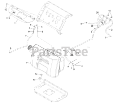 Exmark VTS651KA484 - Exmark 48" Vantage S-Series Stand-On Mower, Kawasaki FX651V (SN: 313000000 - 313999999) (2013) Fuel Assembly