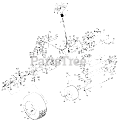 White Outdoor FST-14 (132-786G190) - White Outdoor 42" Lawn Tractor (1992) Steering Assembly And Rear Axle Assembly