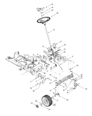 Cub Cadet 1170 (13CD608G101) - Cub Cadet Lawn Tractor (SN: 1I010H - 1H311H) (2001) Steering Assembly &amp; Lower Frame