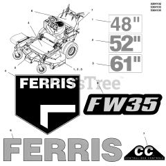 Ferris FW 35 (5901450) - Ferris FW35 Series 52" Walk-Behind Mower, 28hp Briggs & Stratton