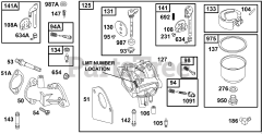 Briggs & Stratton 288702-1107-E1 - Briggs & Stratton Vertical Engine Carburetor